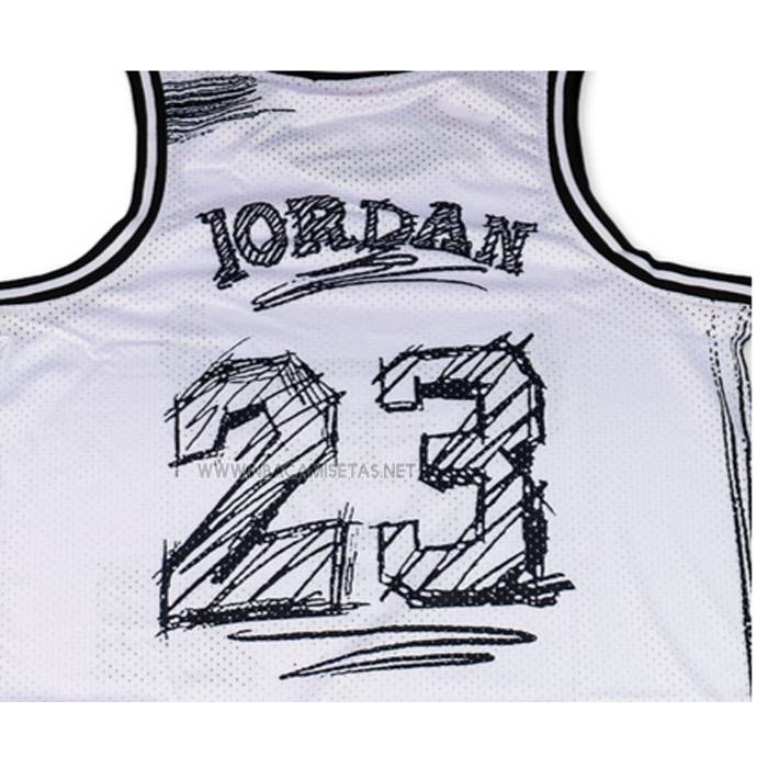Camiseta Chicago Bulls Michael Jordan NO 23 Mitchell & Ness 1997-98 Blanco1